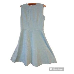 60s Mod Dress Sleeveless Blue Striped Vintage Casual Summer S M